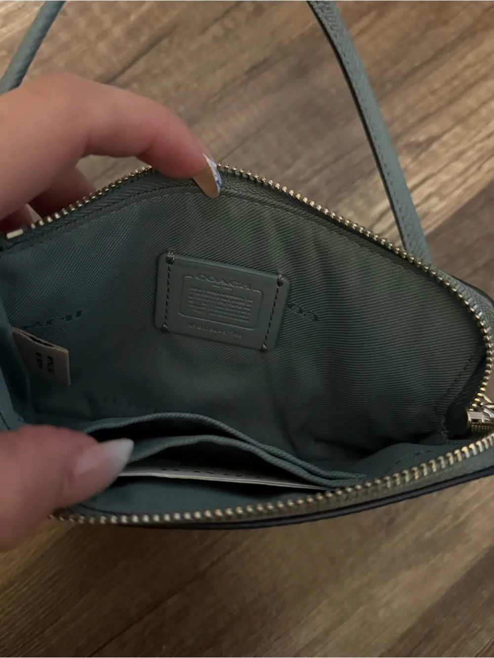 Coach Blue Leather Wristlet